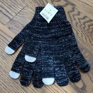 NWT Ann Taylor Loft Metallic & Black gloves